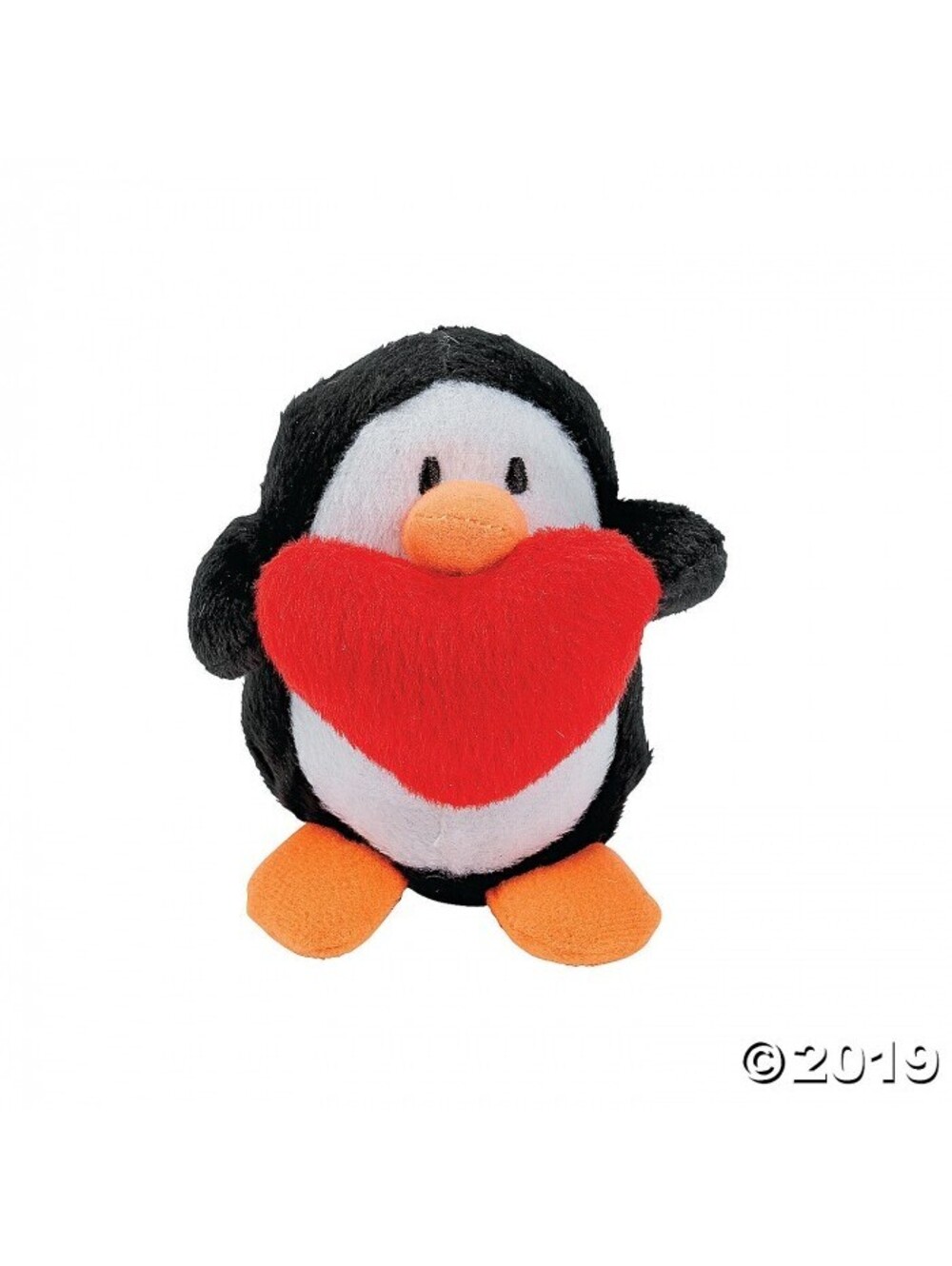 Lot of 14 Penguins Holding Red Heart Mini Stuffed Animals 4"